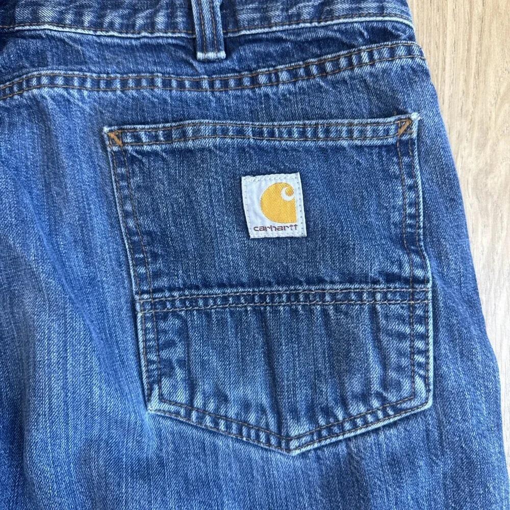Carhartt MENS Relaxed Fit Cotton Denim Medium Wash Blue Jeans SIZE 38W x 30L